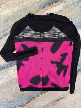 Mexx Size XS Black/Pink Dome Button Shirt